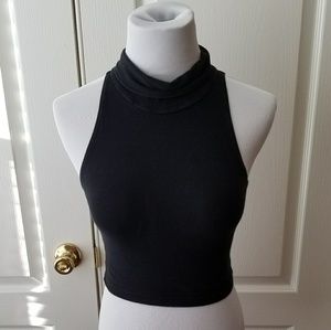 💓American Apparel Black Turtle Neck Crop Tank